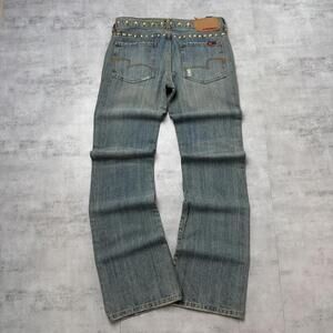 Y2K BCBG Maxazria Denim 00s Flared Rhinhestones jeans